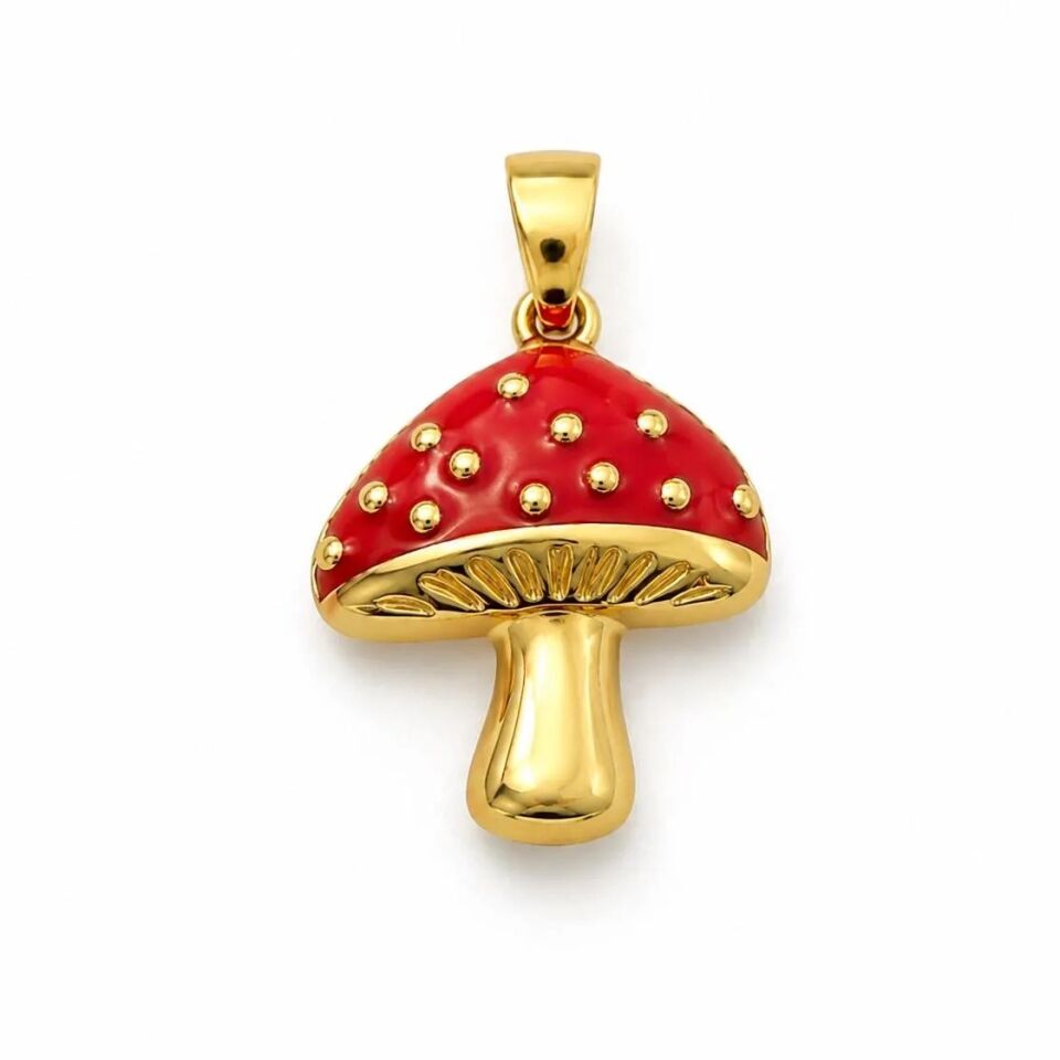Mineli Mantar Kolye Ucu